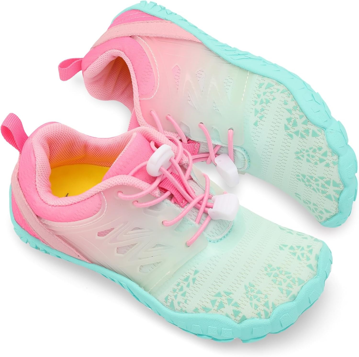 image:imageLRUN Kids Water Shoes Quick Dry Boys Girls Barefoot Shoes for Beach Pool Sand NonSlip Outdoor Athletic Walking SneakerGreen Pink