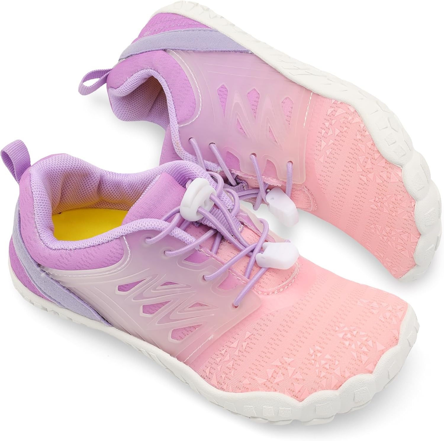 image:imageLRUN Kids Water Shoes Quick Dry Boys Girls Barefoot Shoes for Beach Pool Sand NonSlip Outdoor Athletic Walking SneakerPink Purple