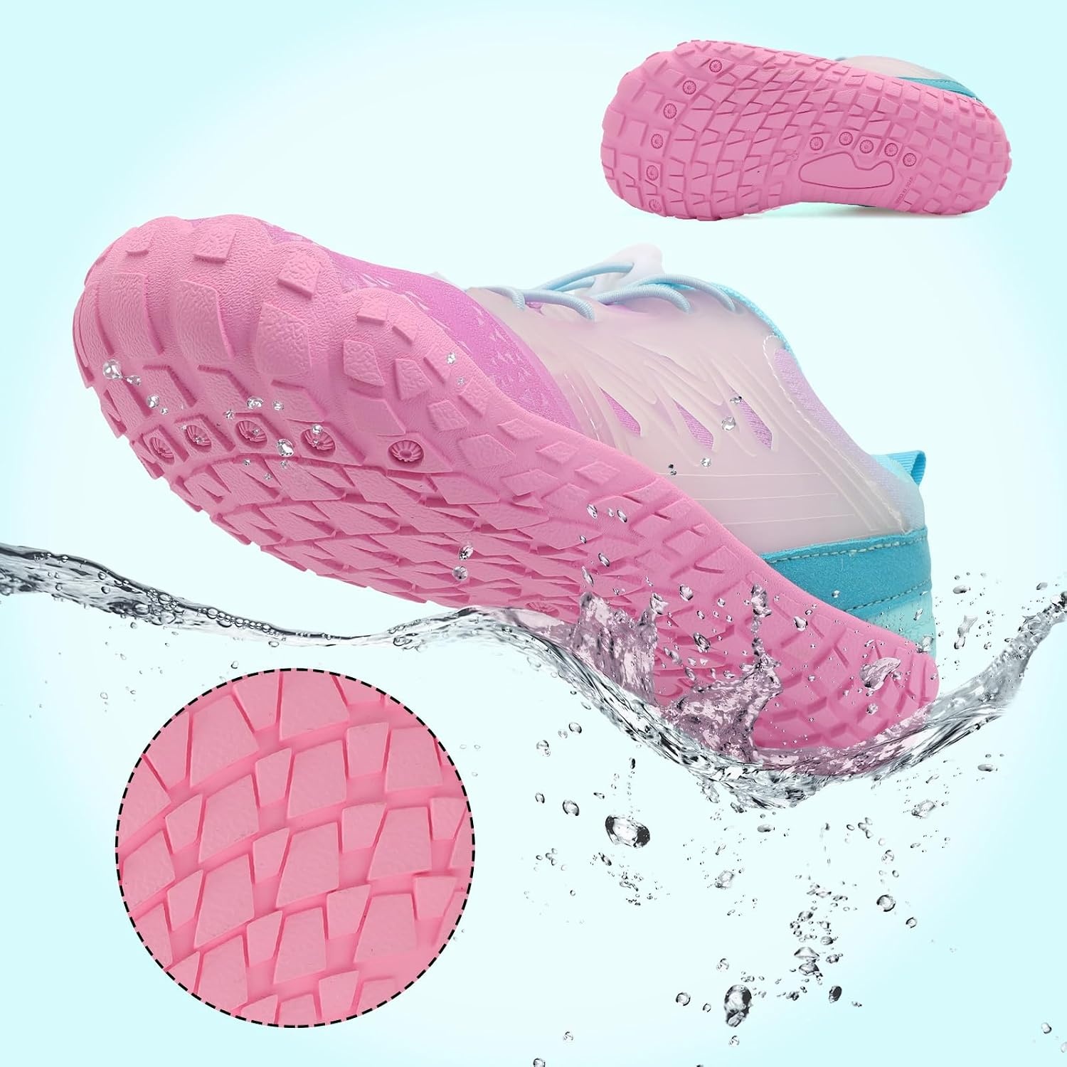 image:imageLRUN Kids Water Shoes Quick Dry Boys Girls Barefoot Shoes for Beach Pool Sand NonSlip Outdoor Athletic Walking SneakerPurple