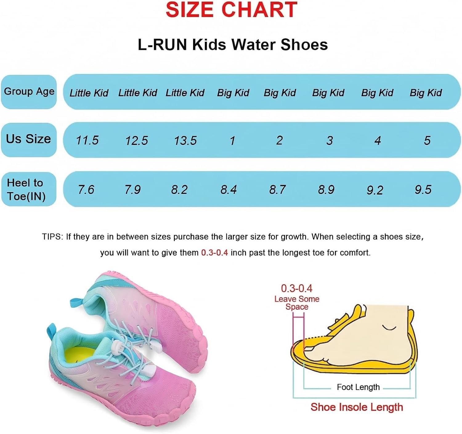 image:imageLRUN Kids Water Shoes Quick Dry Boys Girls Barefoot Shoes for Beach Pool Sand NonSlip Outdoor Athletic Walking SneakerPurple