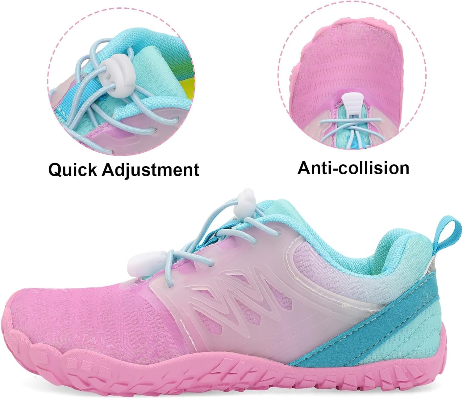 image:imageLRUN Kids Water Shoes Quick Dry Boys Girls Barefoot Shoes for Beach Pool Sand NonSlip Outdoor Athletic Walking SneakerPurple