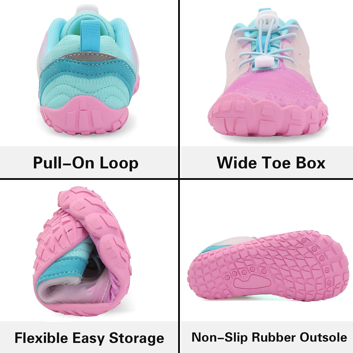 image:imageLRUN Kids Water Shoes Quick Dry Boys Girls Barefoot Shoes for Beach Pool Sand NonSlip Outdoor Athletic Walking SneakerPurple