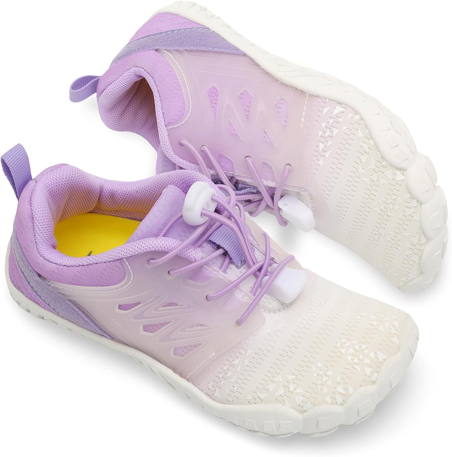 image:imageLRUN Kids Water Shoes Quick Dry Boys Girls Barefoot Shoes for Beach Pool Sand NonSlip Outdoor Athletic Walking SneakerWhite Purple