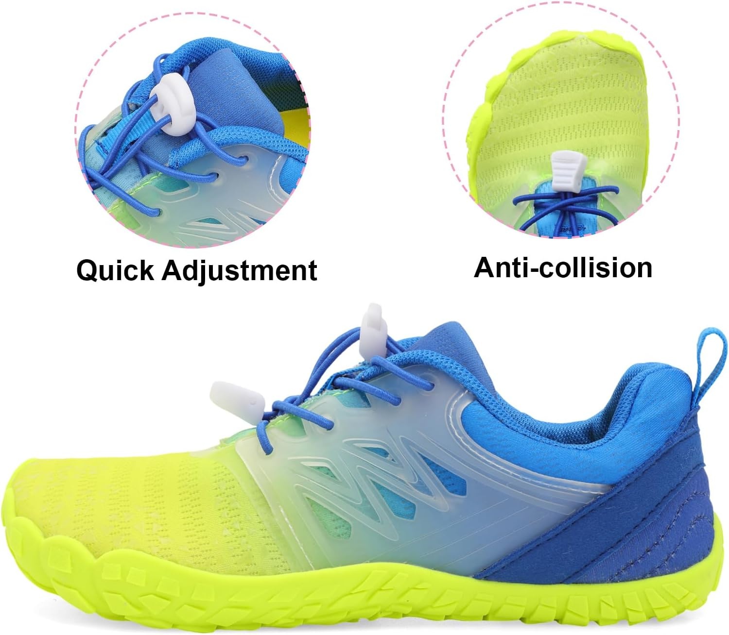 image:imageLRUN Kids Water Shoes Quick Dry Boys Girls Barefoot Shoes for Beach Pool Sand NonSlip Outdoor Athletic Walking SneakerYellow