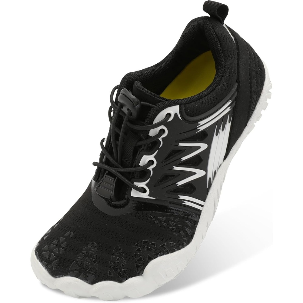 image:imageLRUN Kids Water Shoes Quick Dry Boys Girls Barefoot Shoes for Beach Pool Sand NonSlip Outdoor Athletic Walking SneakerBlack White