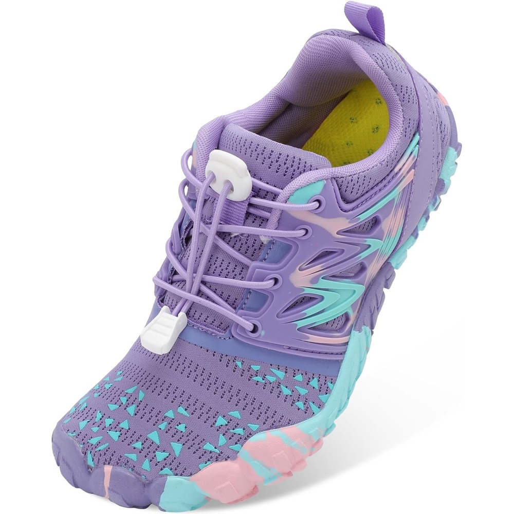 image:imageLRUN Kids Water Shoes Quick Dry Boys Girls Barefoot Shoes for Beach Pool Sand NonSlip Outdoor Athletic Walking SneakerDark Purple