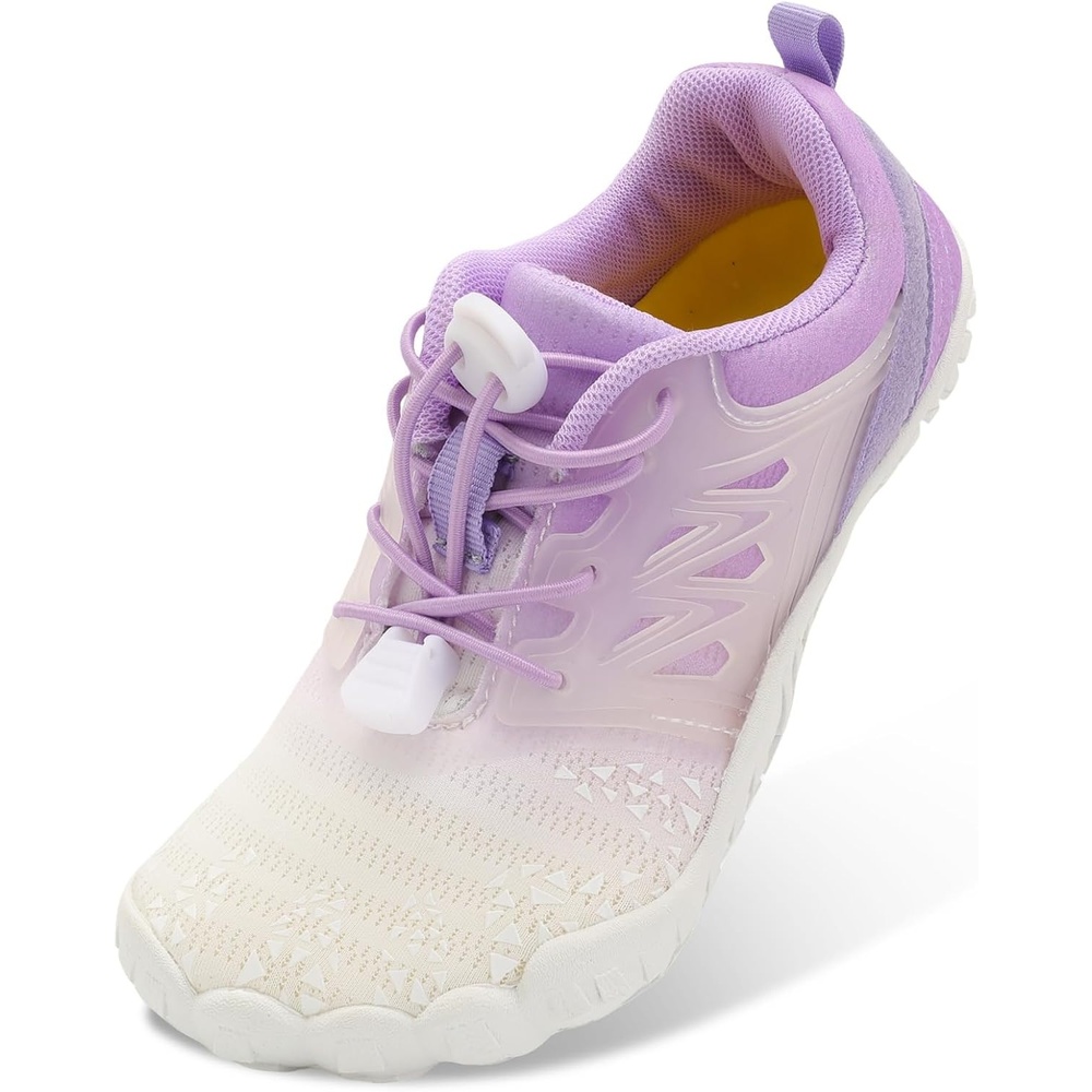 image:imageLRUN Kids Water Shoes Quick Dry Boys Girls Barefoot Shoes for Beach Pool Sand NonSlip Outdoor Athletic Walking SneakerWhite Purple