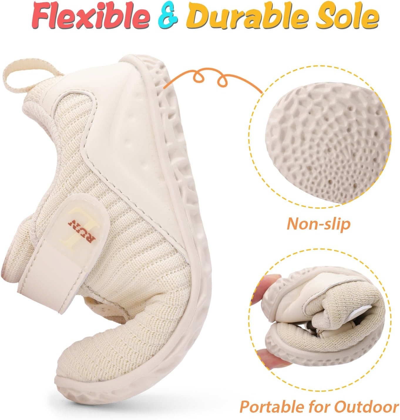 image:imageLRUN Toddler Barefoot Shoes Wide Toe Box amp ZeroDrop Sneakers for Boys amp Girls Lightweight Walking amp Running Shoes for Indoor amp Outdoor PlayBeige
