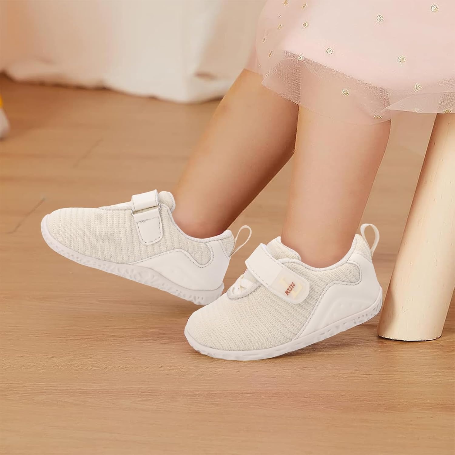 image:imageLRUN Toddler Barefoot Shoes Wide Toe Box amp ZeroDrop Sneakers for Boys amp Girls Lightweight Walking amp Running Shoes for Indoor amp Outdoor PlayBeige