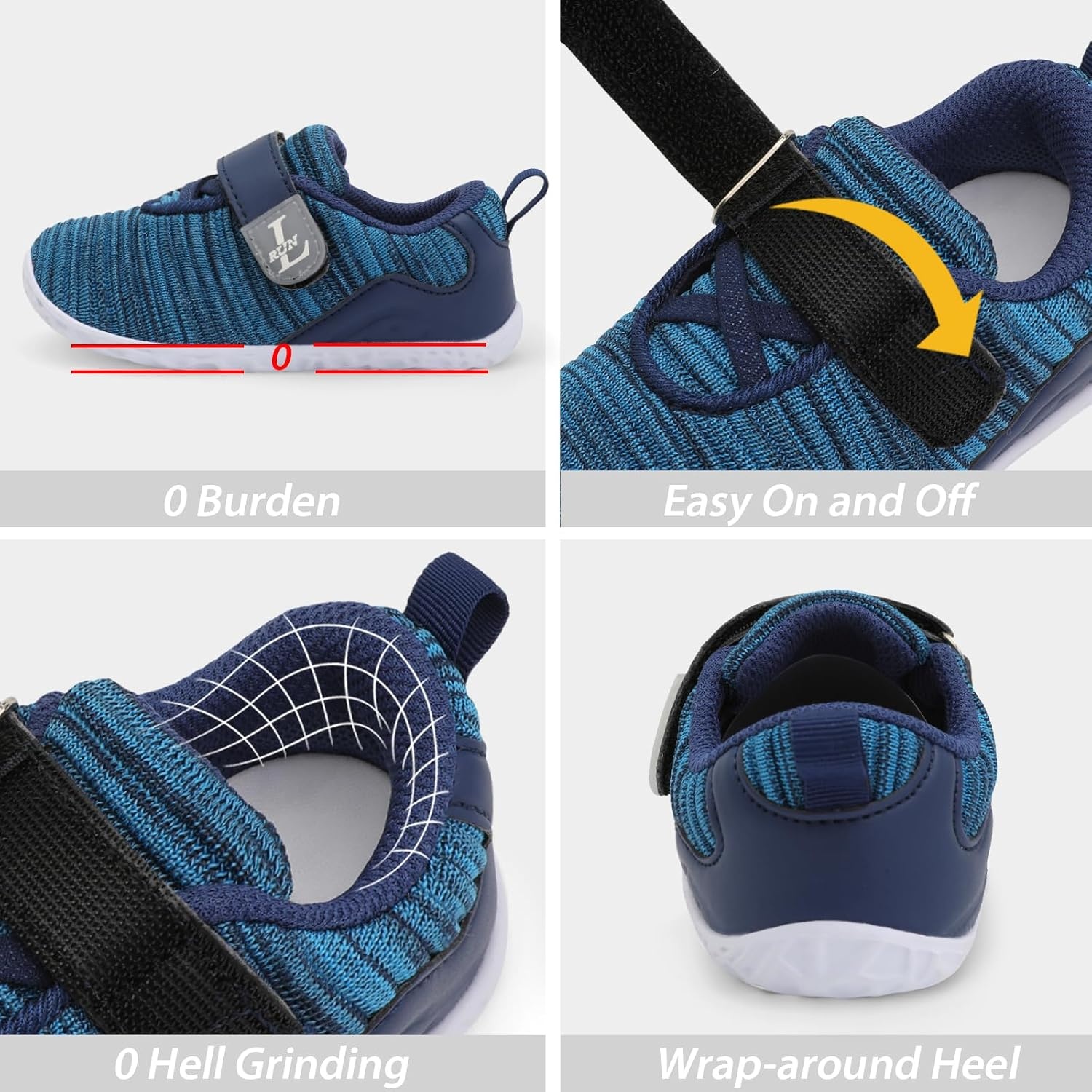 image:imageLRUN Toddler Barefoot Shoes Wide Toe Box amp ZeroDrop Sneakers for Boys amp Girls Lightweight Walking amp Running Shoes for Indoor amp Outdoor PlayGreen Mix