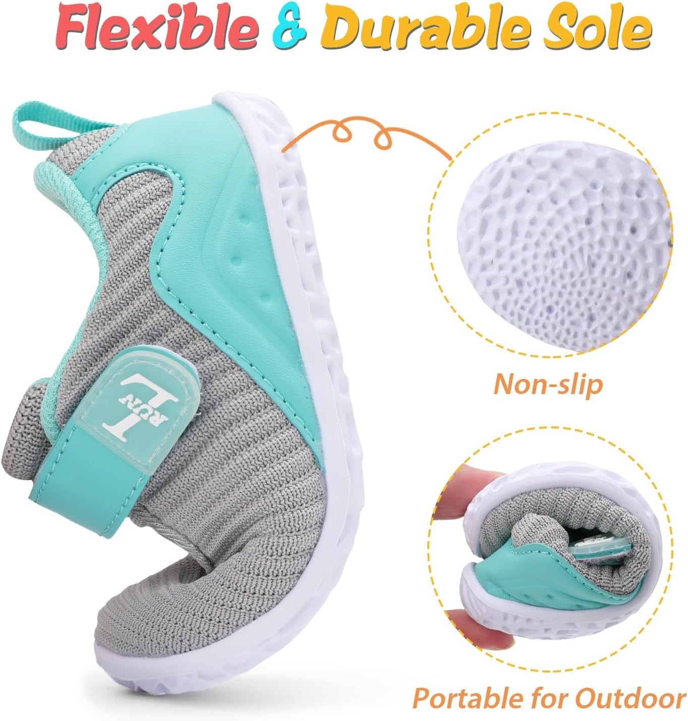 image:imageLRUN Toddler Barefoot Shoes Wide Toe Box amp ZeroDrop Sneakers for Boys amp Girls Lightweight Walking amp Running Shoes for Indoor amp Outdoor PlayLight Grey