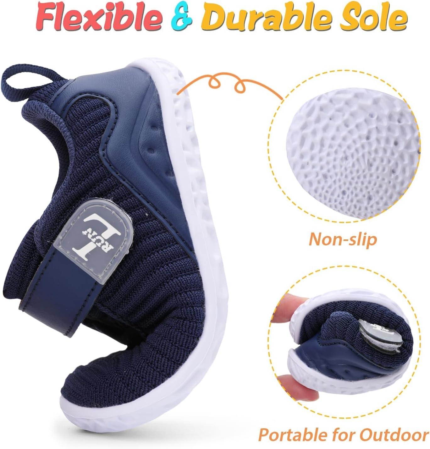 image:imageLRUN Toddler Barefoot Shoes Wide Toe Box amp ZeroDrop Sneakers for Boys amp Girls Lightweight Walking amp Running Shoes for Indoor amp Outdoor PlayNavy