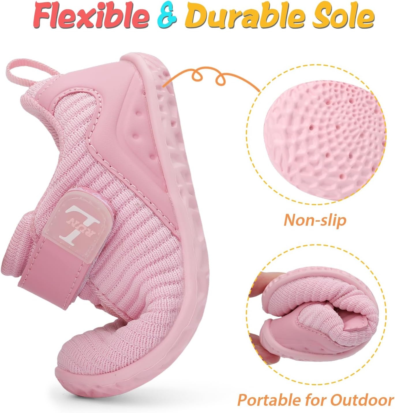 image:imageLRUN Toddler Barefoot Shoes Wide Toe Box amp ZeroDrop Sneakers for Boys amp Girls Lightweight Walking amp Running Shoes for Indoor amp Outdoor PlayPink