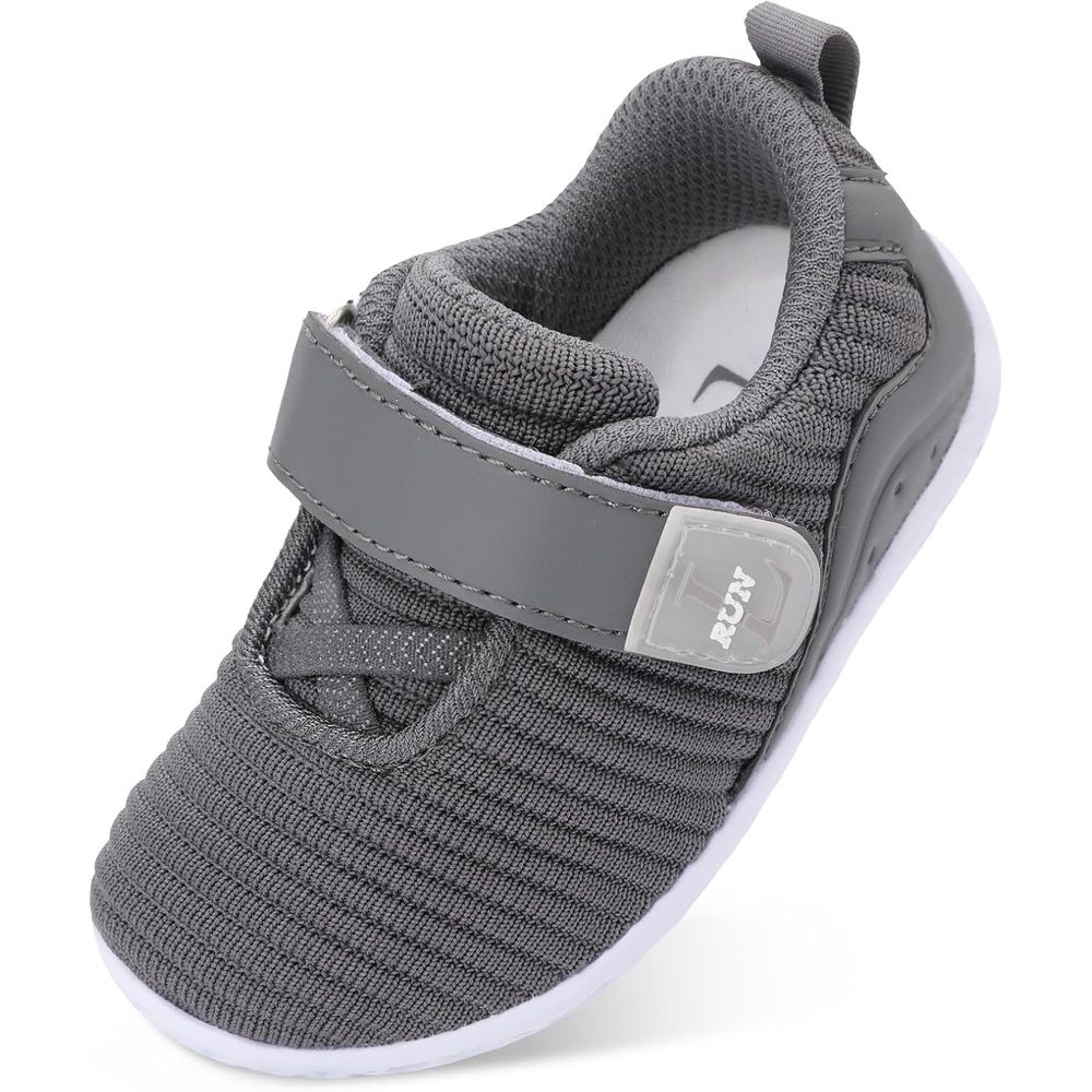 image:imageLRUN Toddler Barefoot Shoes Wide Toe Box amp ZeroDrop Sneakers for Boys amp Girls Lightweight Walking amp Running Shoes for Indoor amp Outdoor PlayDark Grey